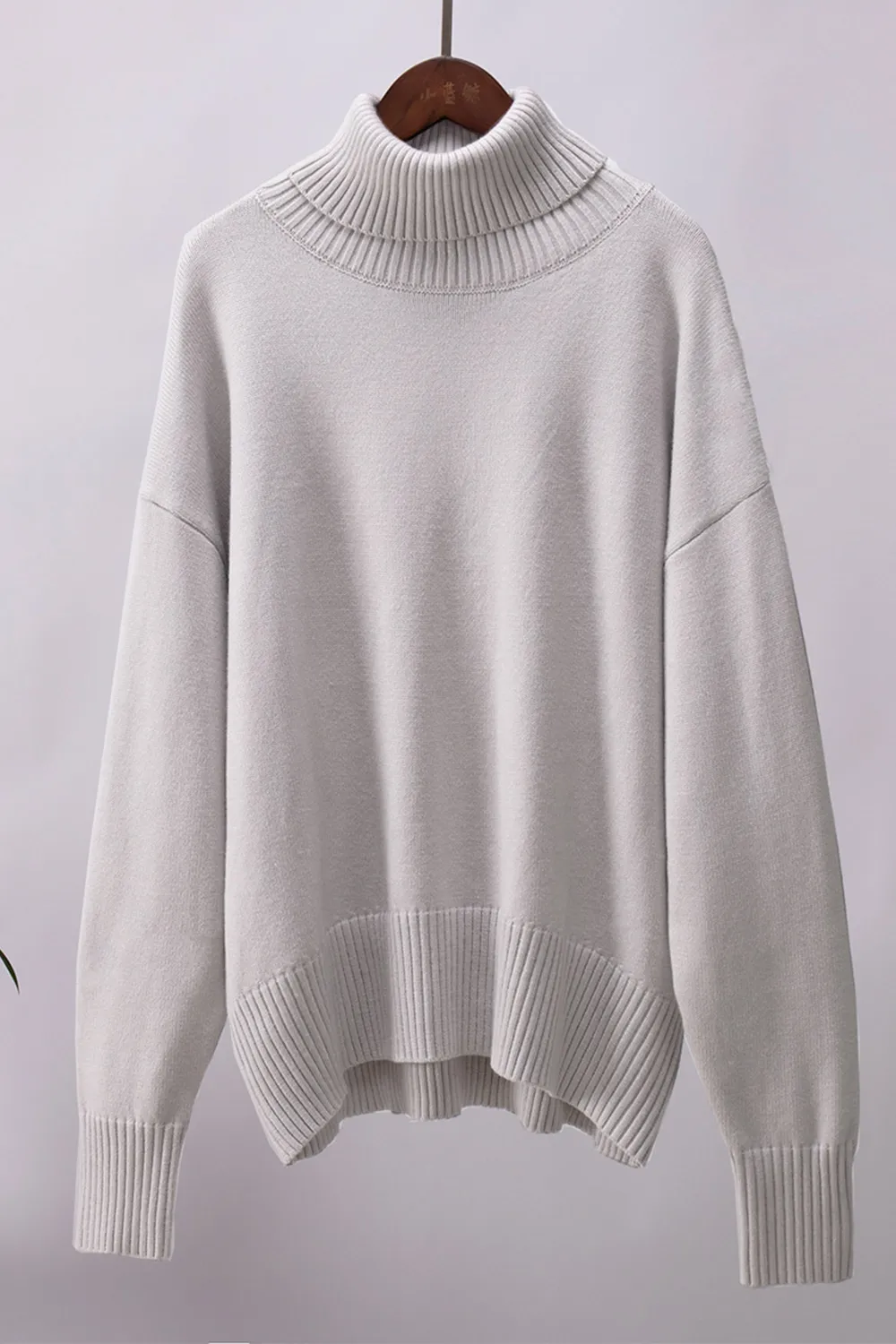 Turtle Neck Dropped Shoulder Sweater, image 20