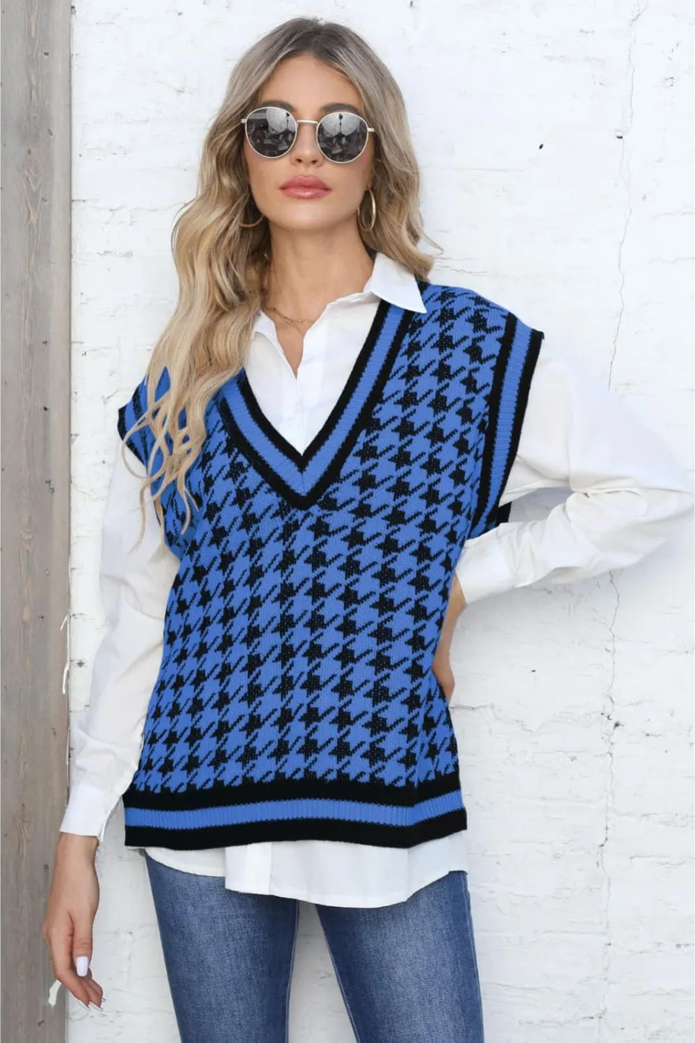 Ribbed V-Neck Sleeveless Sweater, image 6