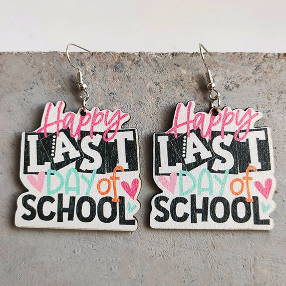 School Theme Wooden Dangle Earrings, image 4