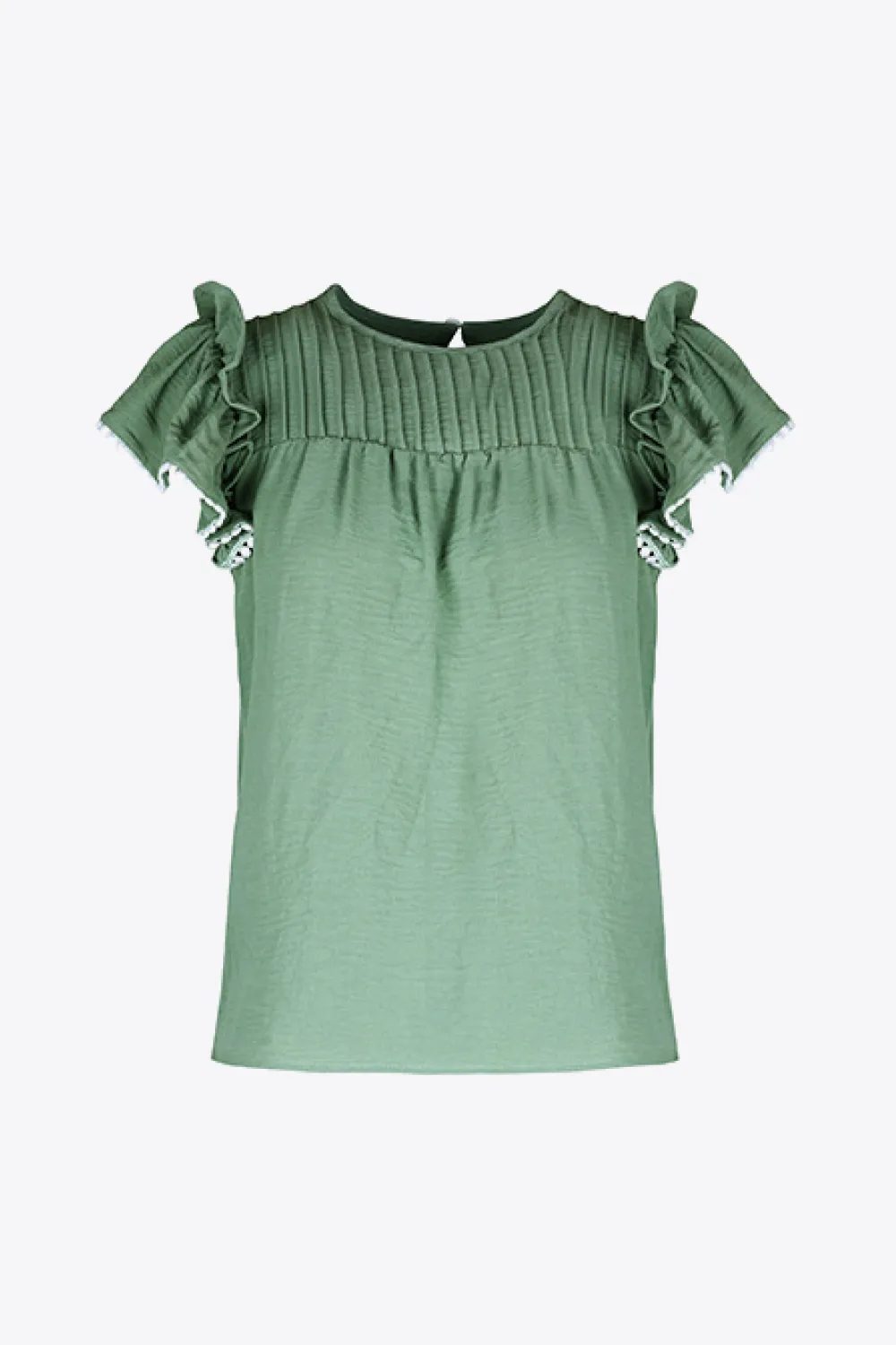 Pleated Detail Flutter Sleeve Blouse, image 6