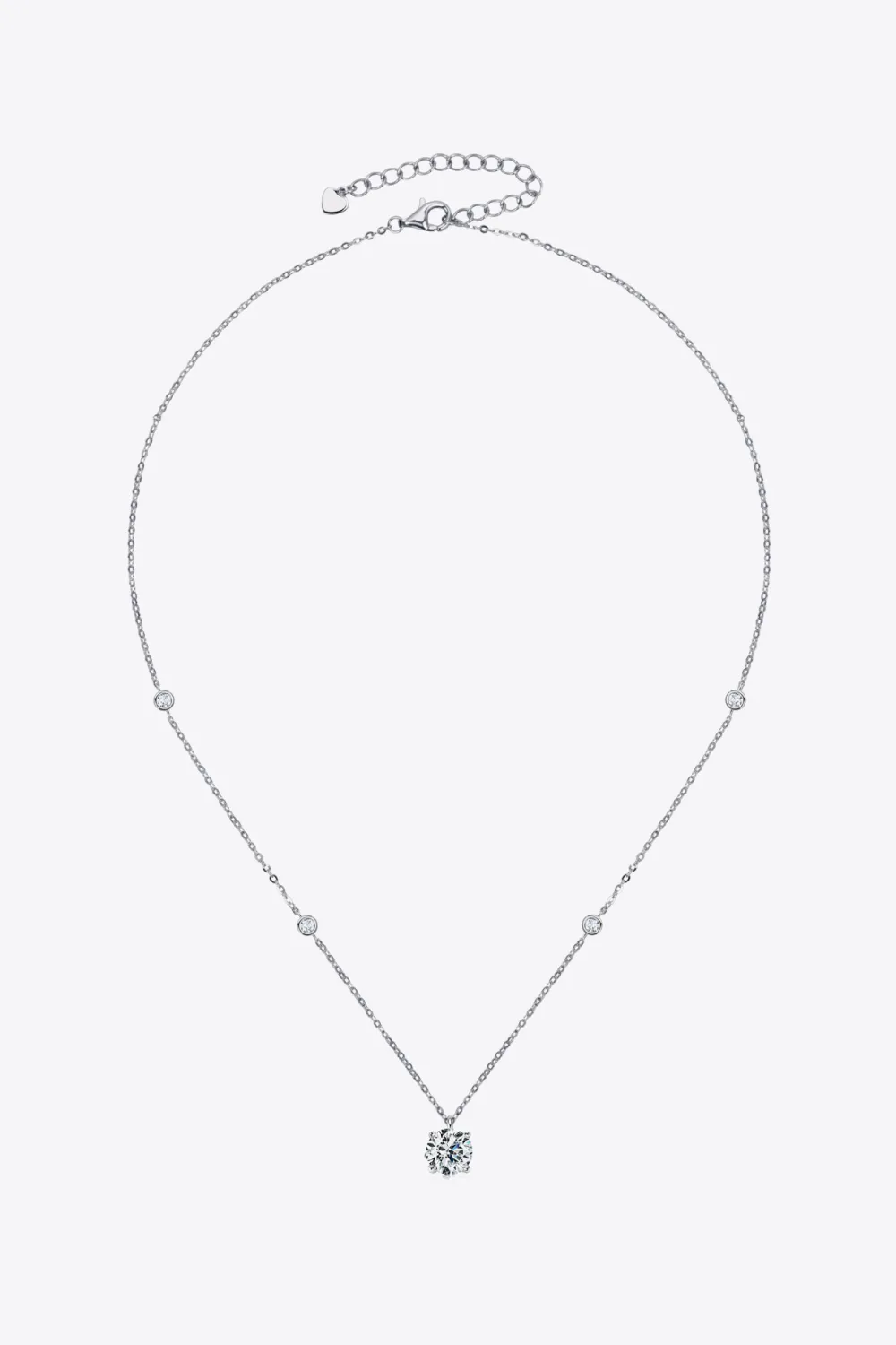 2 Carat Moissanite 4-Prong 925 Sterling Silver Necklace, image 4
