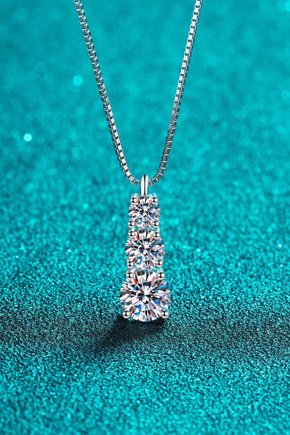 Moissanite Triple-Pendant Necklace, image 5