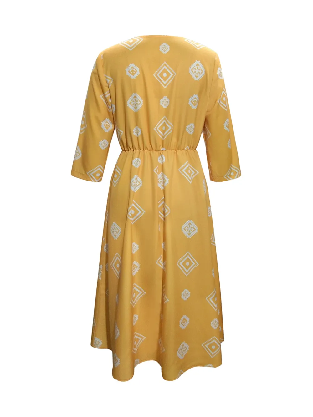 Geometric Notched Neck Dress, image 2