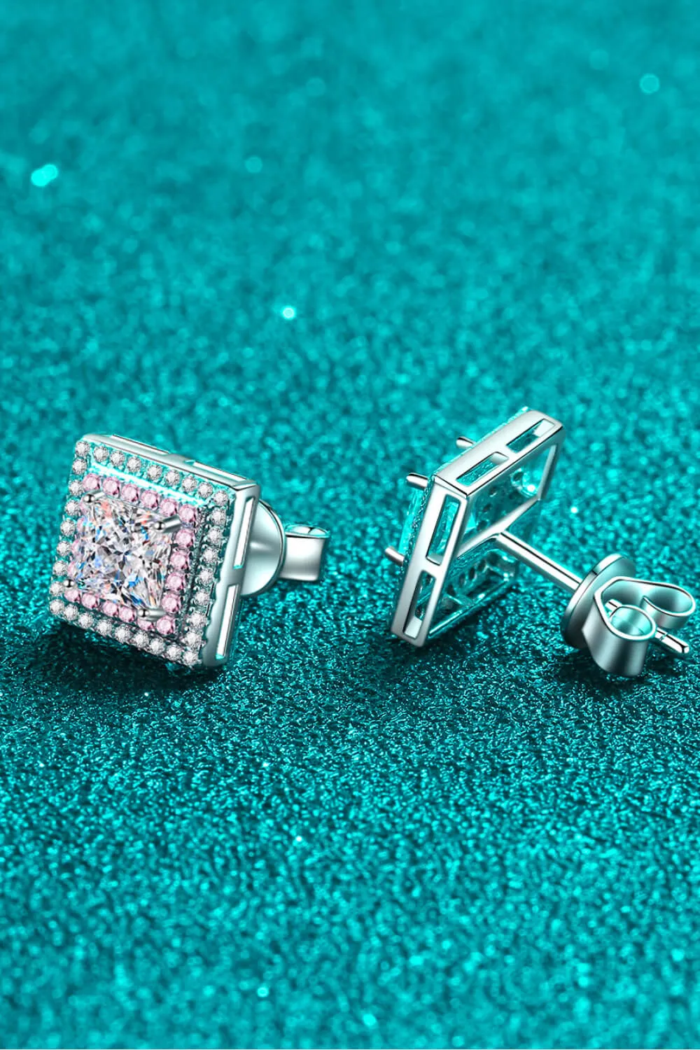 Moissanite Square Stud Earrings, image 5