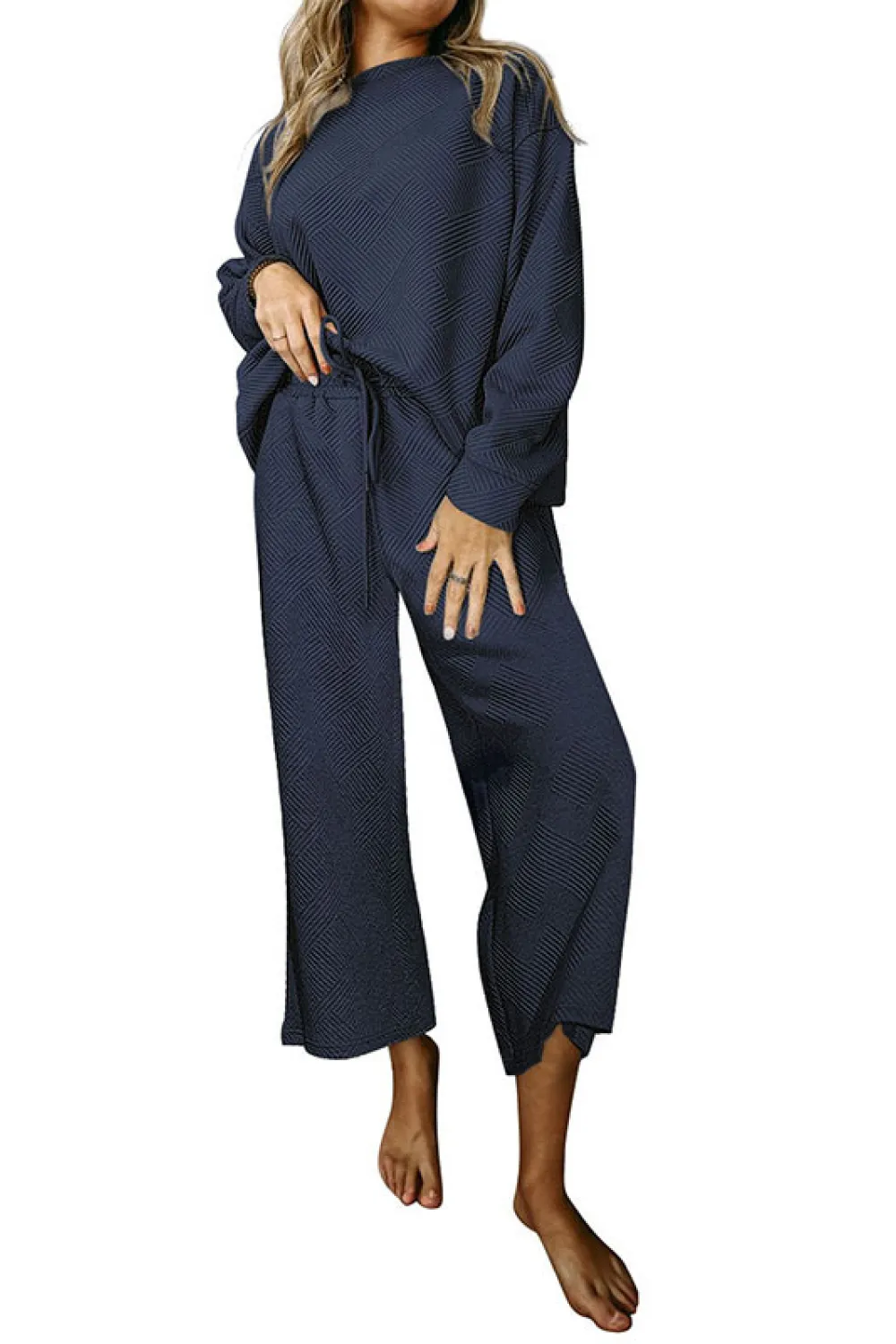 Dropped Shoulder Top and Pants Set, image 9