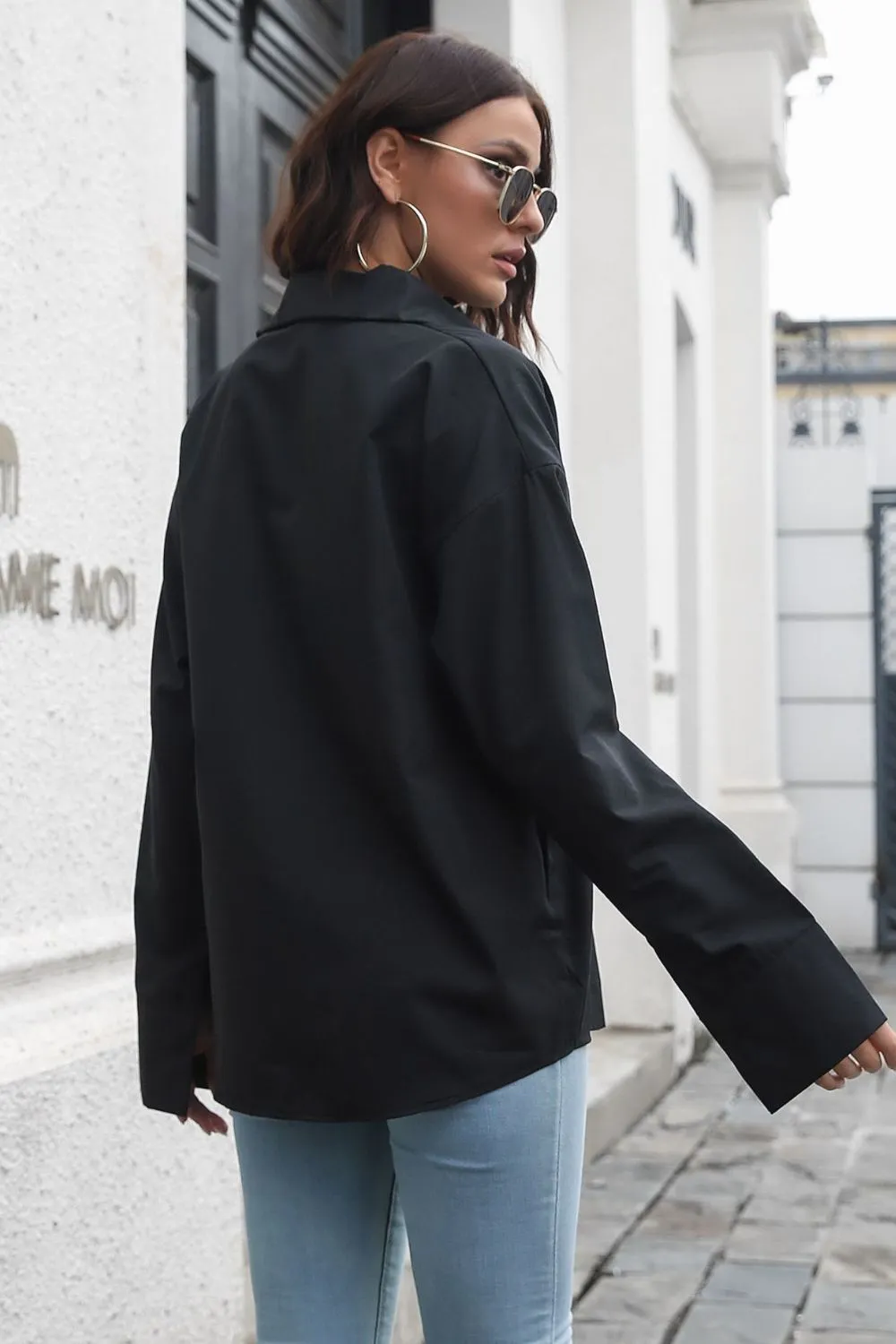 Dropped Shoulder Longline Shirt, image 6