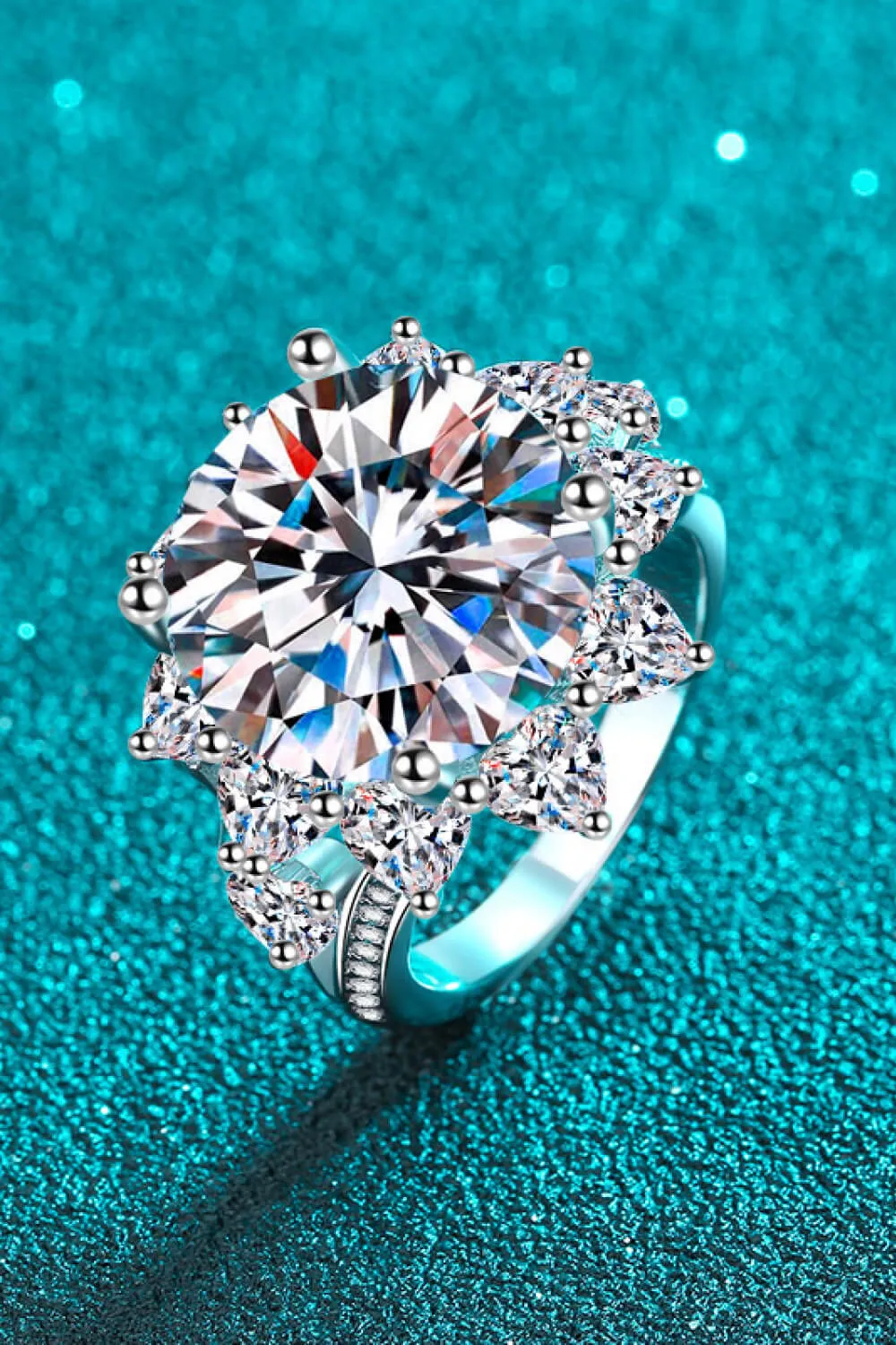 10 Carat Moissanite Flower-Shaped Ring, image 3