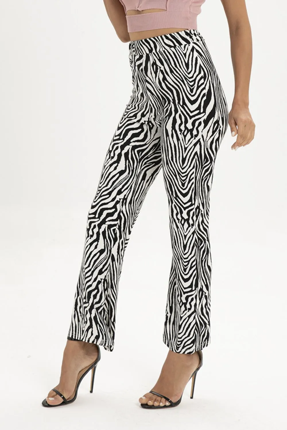 Zebra Print Straight Leg Pants, image 5