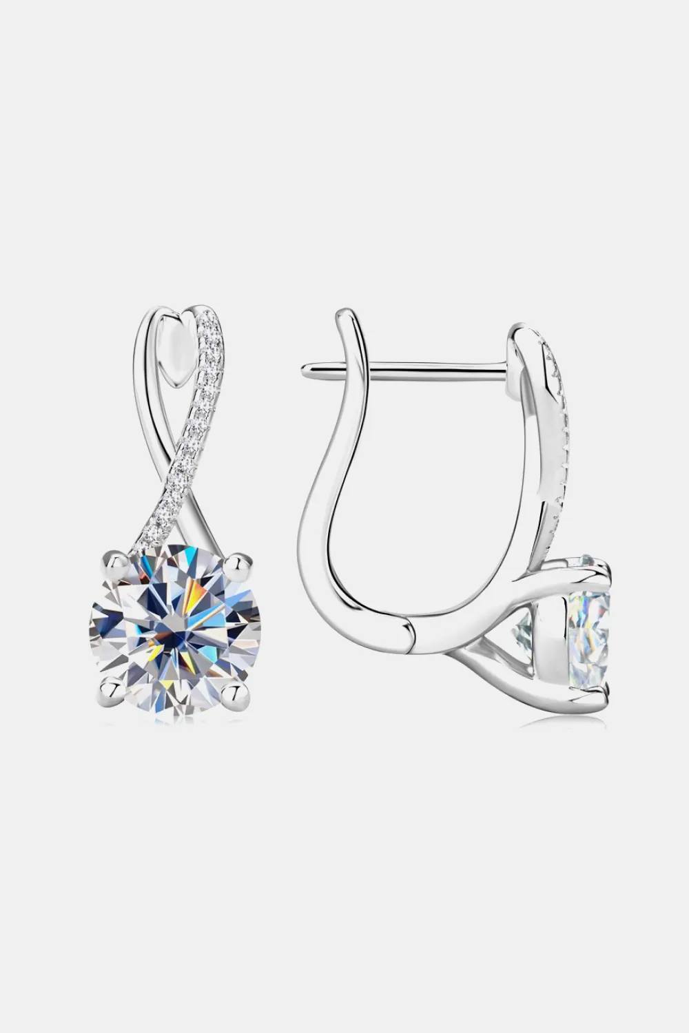4 Carat Moissanite 925 Sterling Silver Earrings, image 7