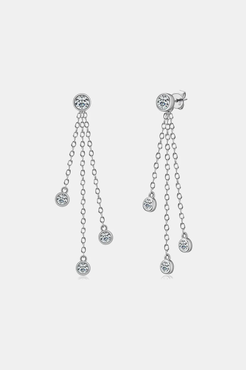1.2 Carat Moissanite Layered Chain Earrings, image 4