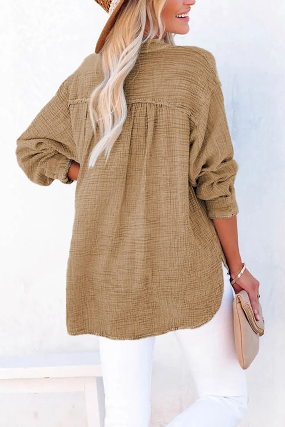 Buttoned Long Sleeve Blouse, image 17