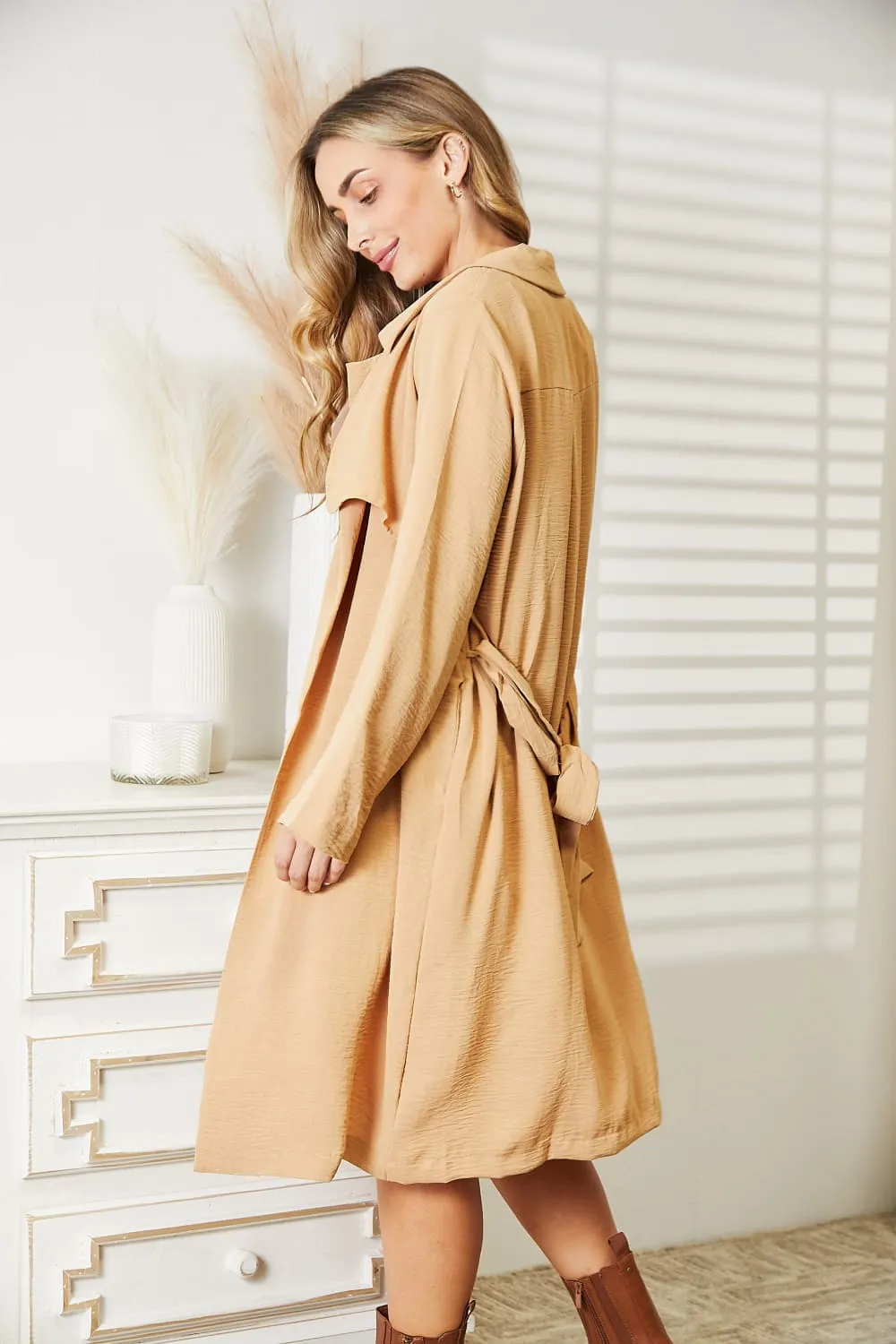 Full Size Tied Trench Coat with Pockets, image 16