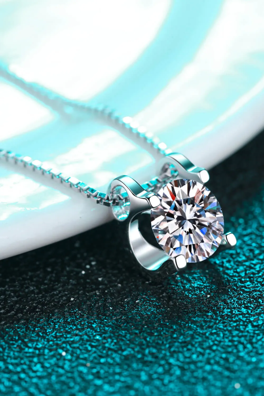 1 Carat Moissanite 925 Sterling Silver Chain Necklace, image 3