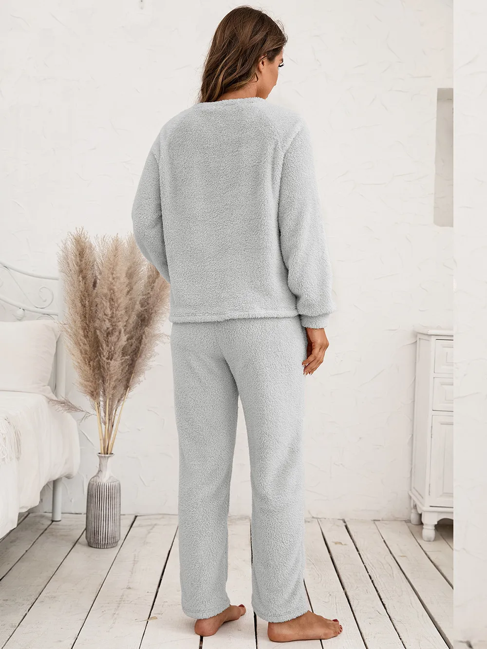 Teddy Long Sleeve Top and Pants Lounge Set, image 26