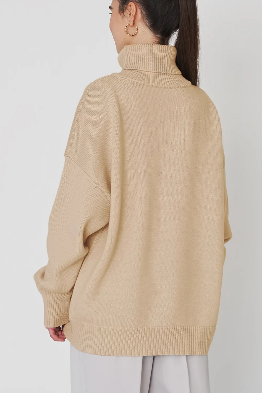Turtle Neck Dropped Shoulder Sweater, image 25