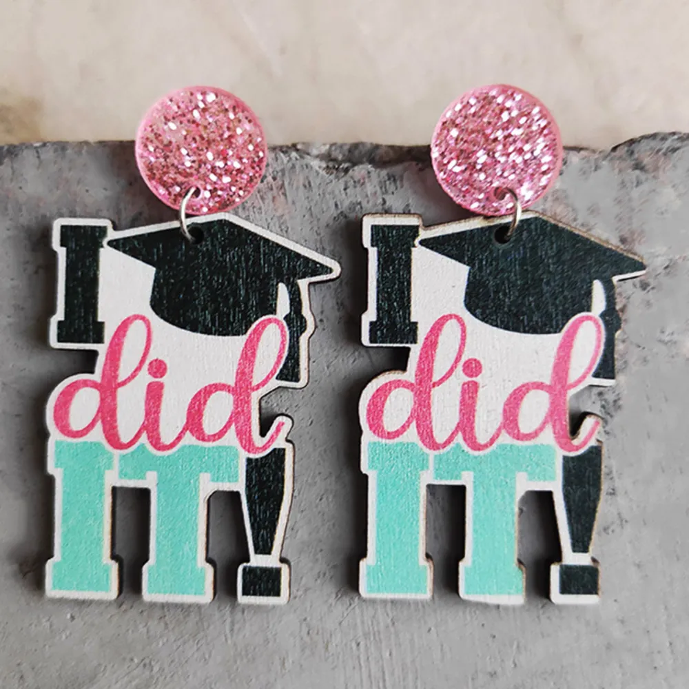 School Theme Wooden Dangle Earrings, image 8