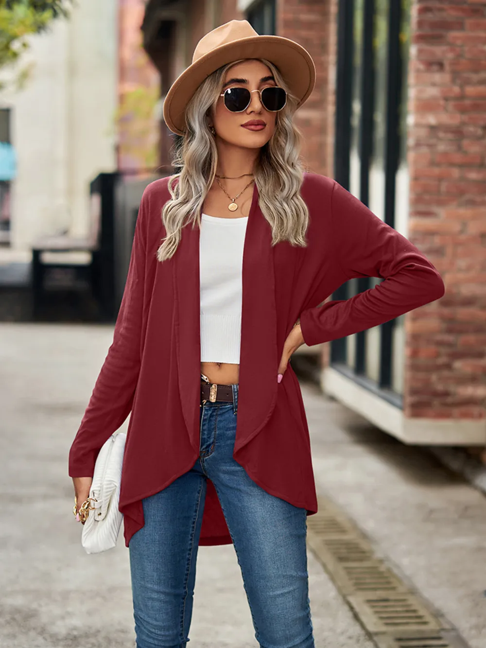 Open Front Long Sleeve Cardigan, image 5