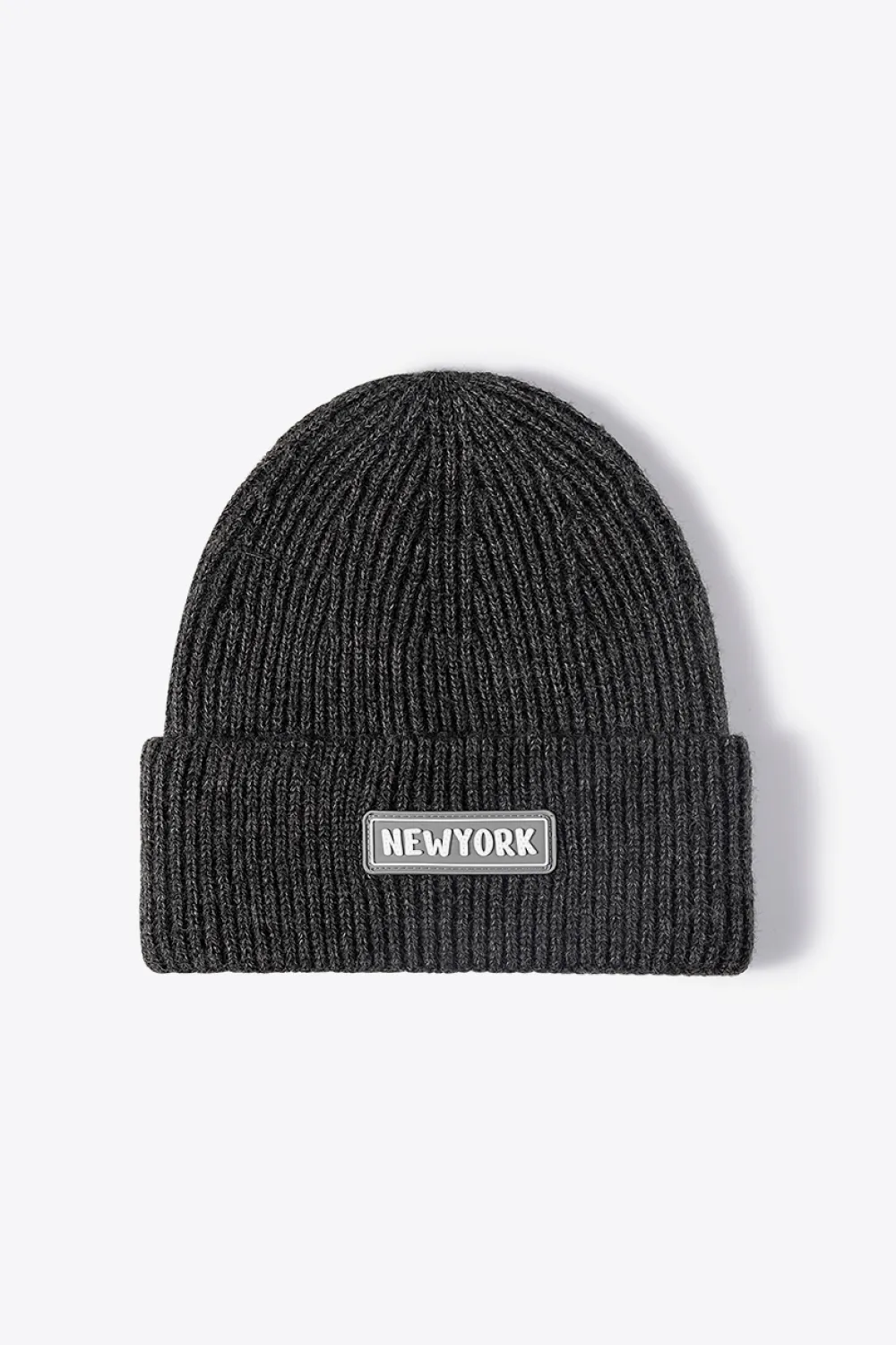 NEWYORK Patch Rib-Knit Cuffed Beanie, image 7