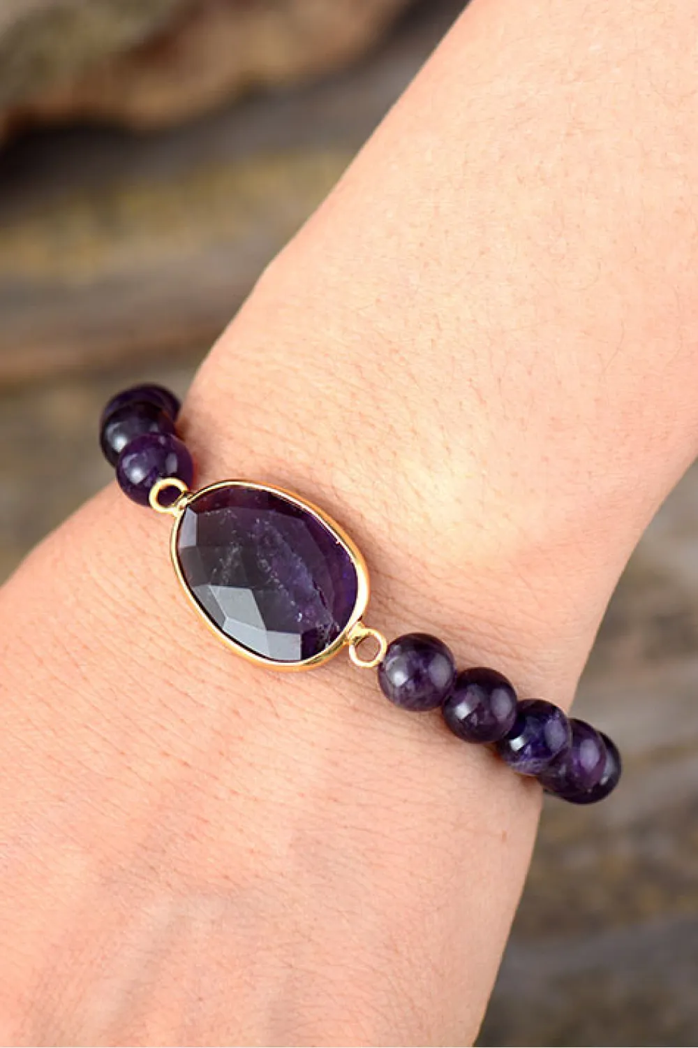 Handmade Amethyst Beaded Bracelet, image 4