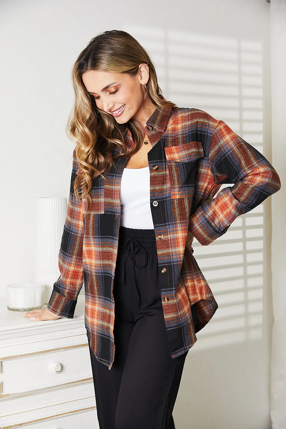 Plaid Dropped Shoulder Shirt, image 31