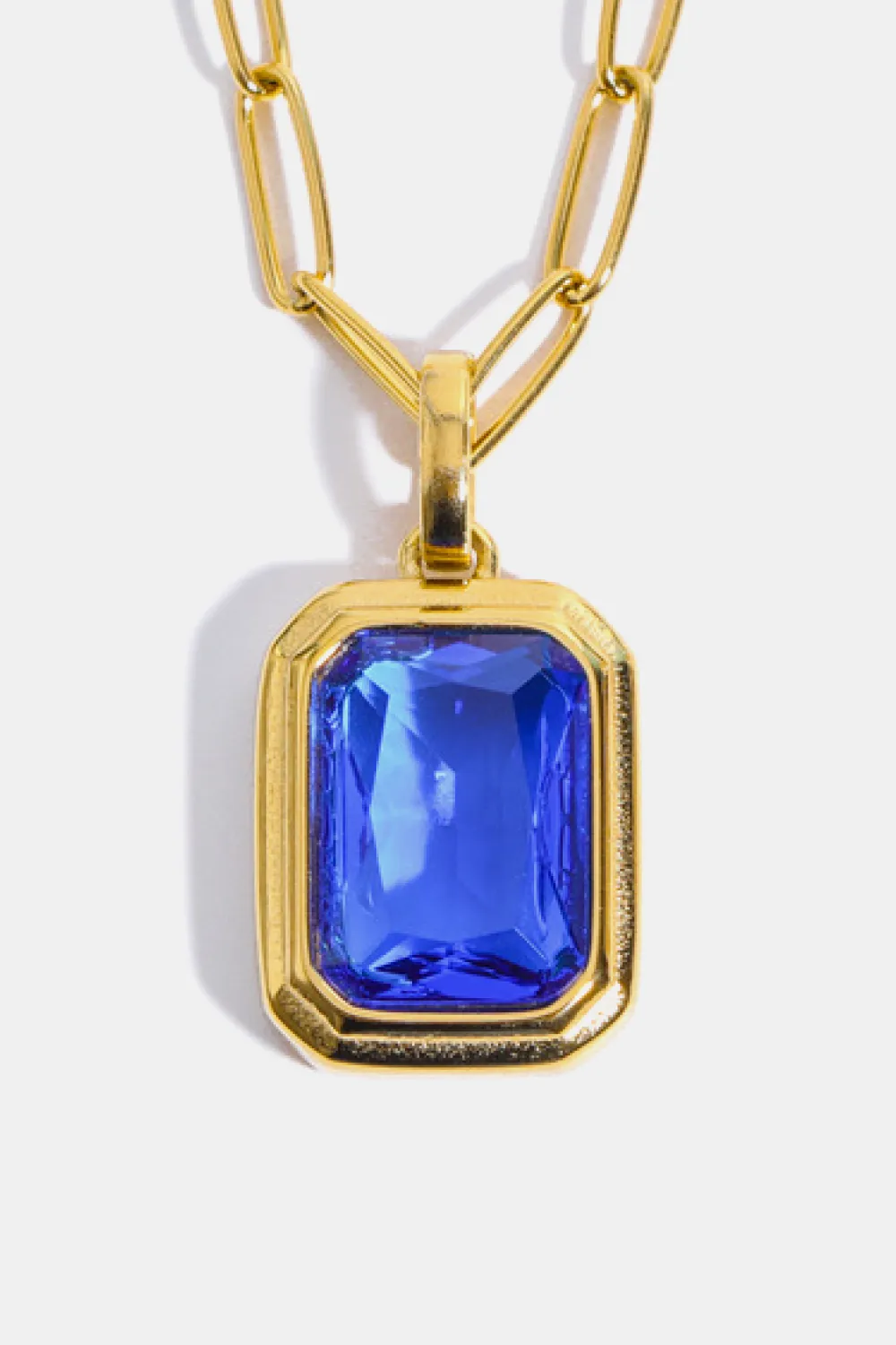 Zircon 18K Gold-Plated Geometrical Shape Pendant Necklace, image 10