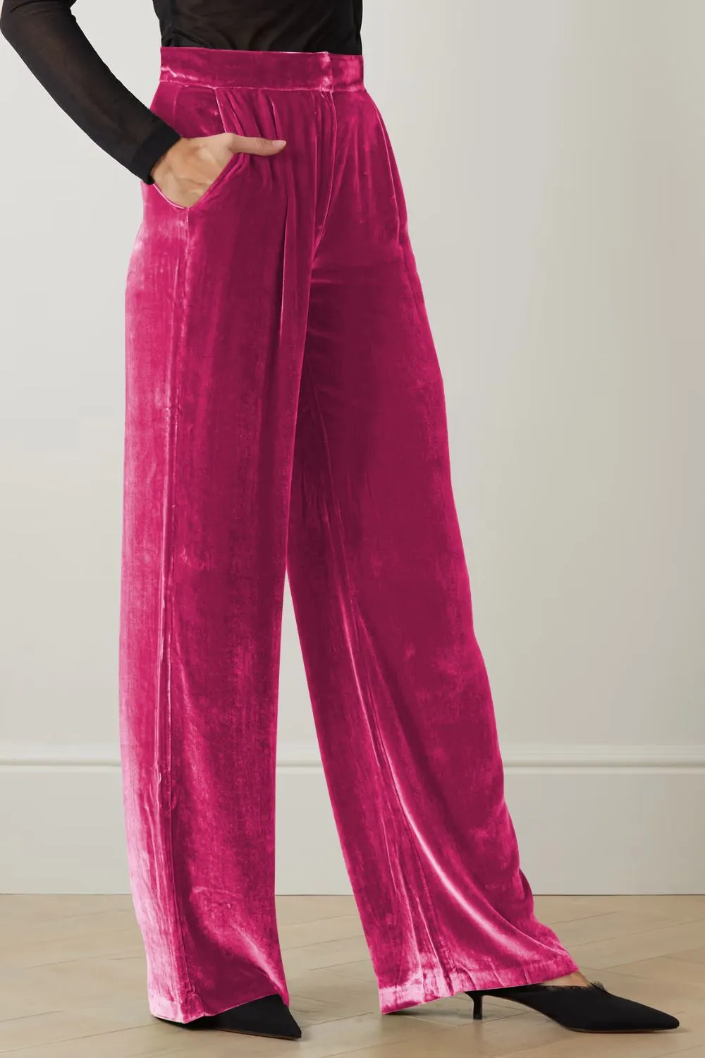 Loose Fit High Waist Long Pants with Pockets, image 11
