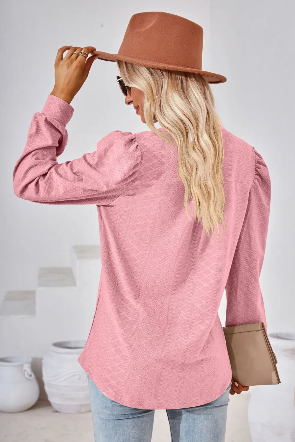 V-Neck Puff Sleeve Blouse, image 24