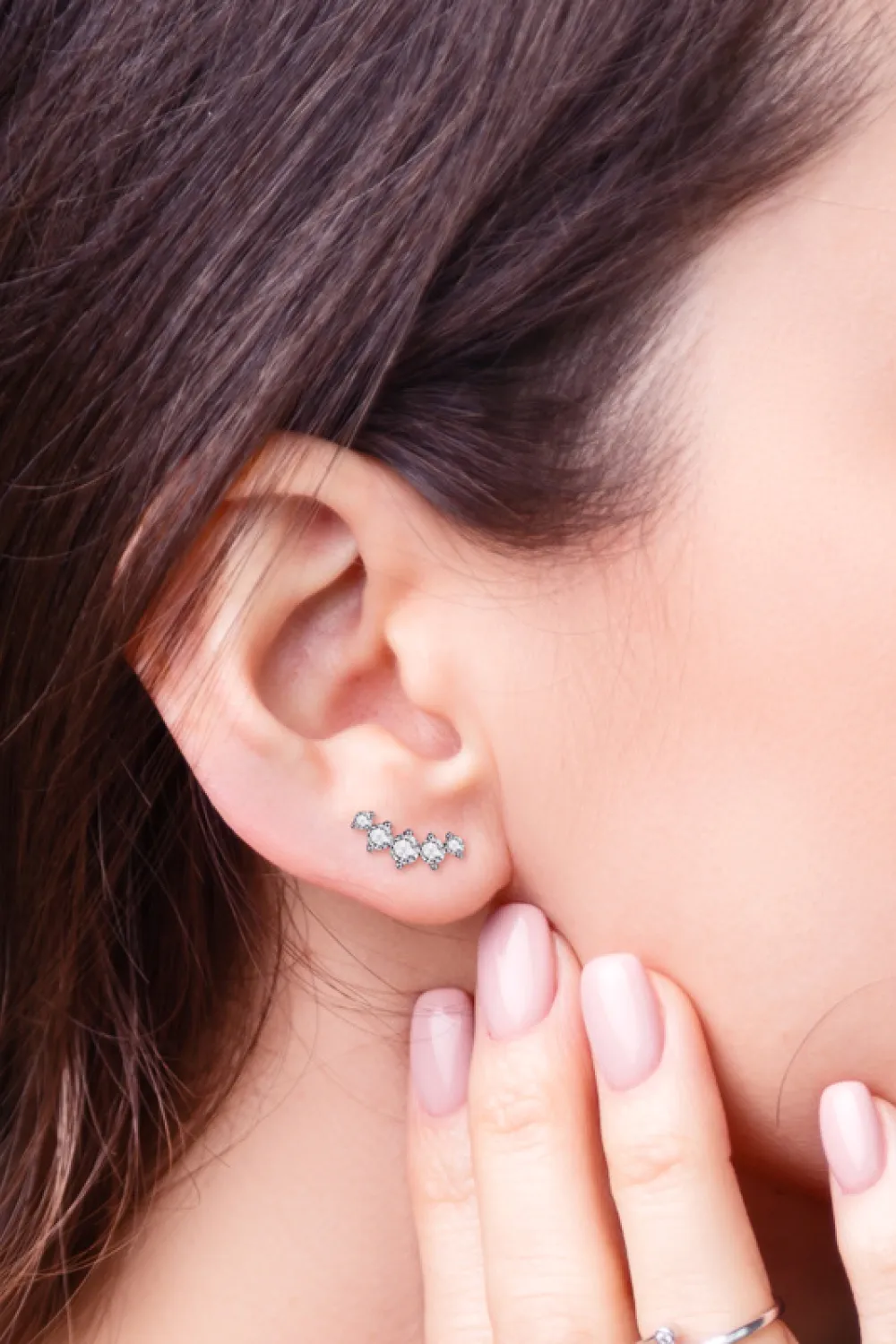 All You Need Moissanite Platinum-Plated Earrings, image 4