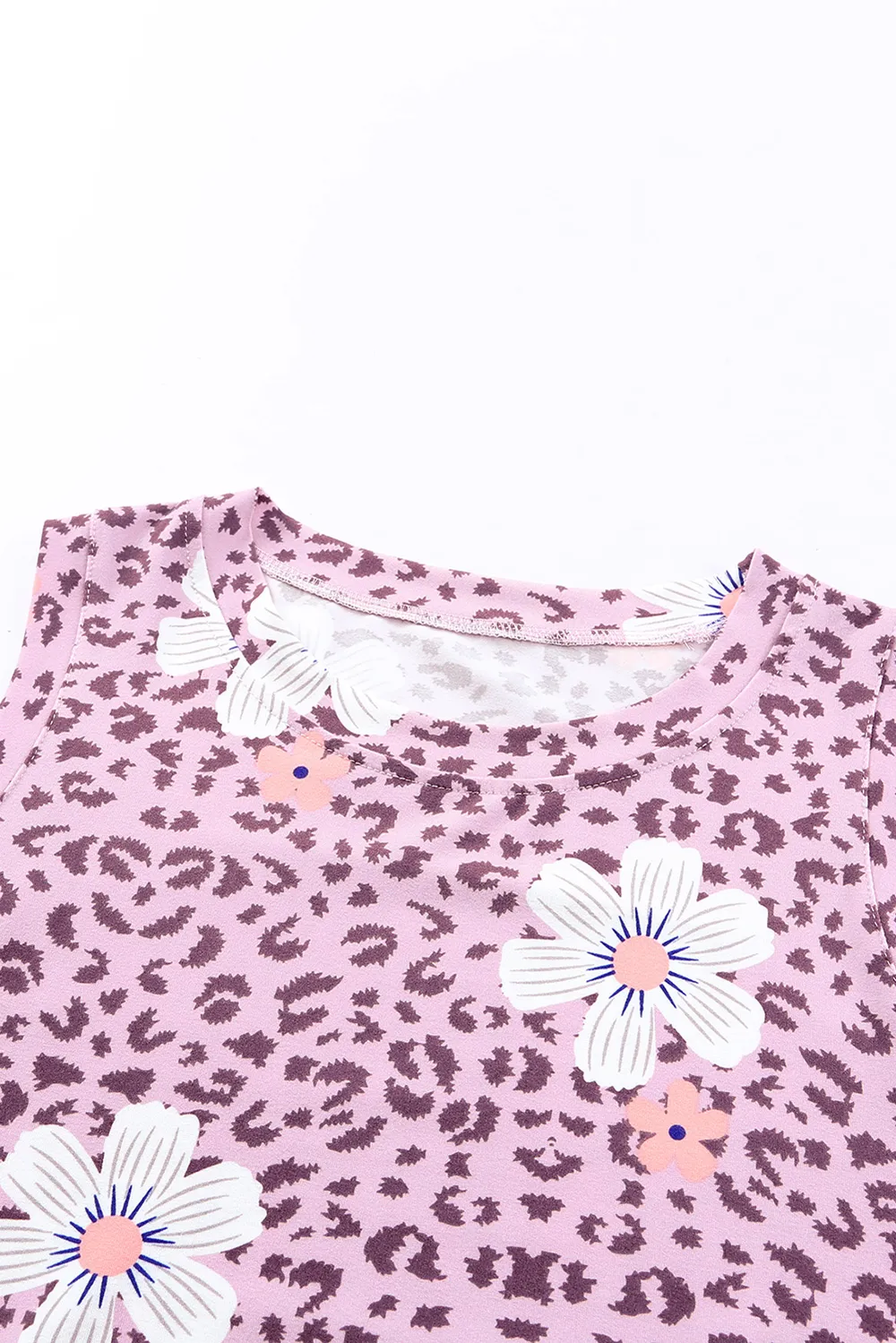 Printed Side Slit Round Neck Tank, image 20