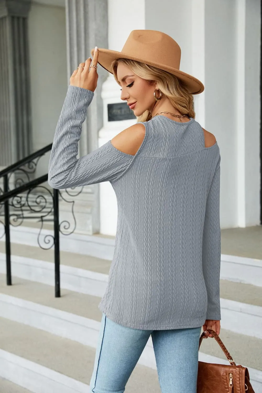 Dropped Shoulder Long Sleeve Blouse, image 12