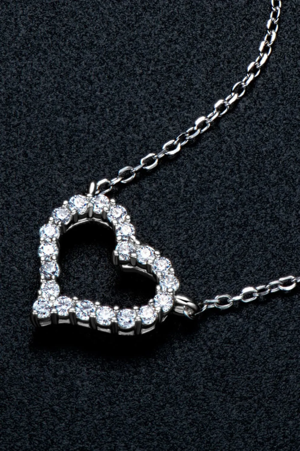 Moissanite Platinum-Plated Heart Necklace, image 8