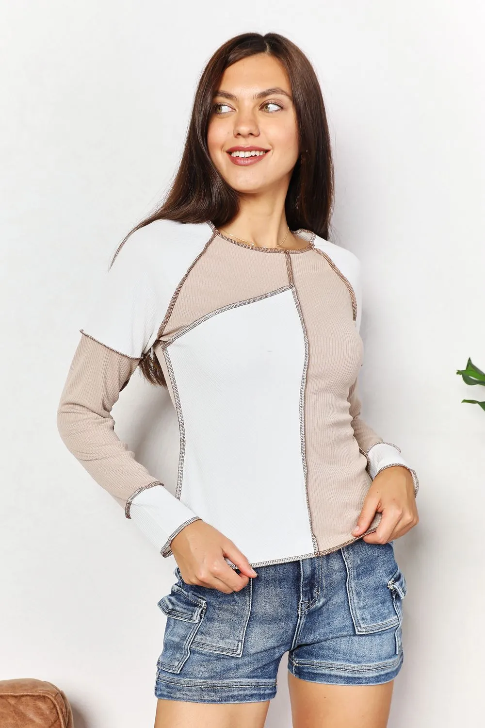 Color Block Exposed Seam Top, image 3