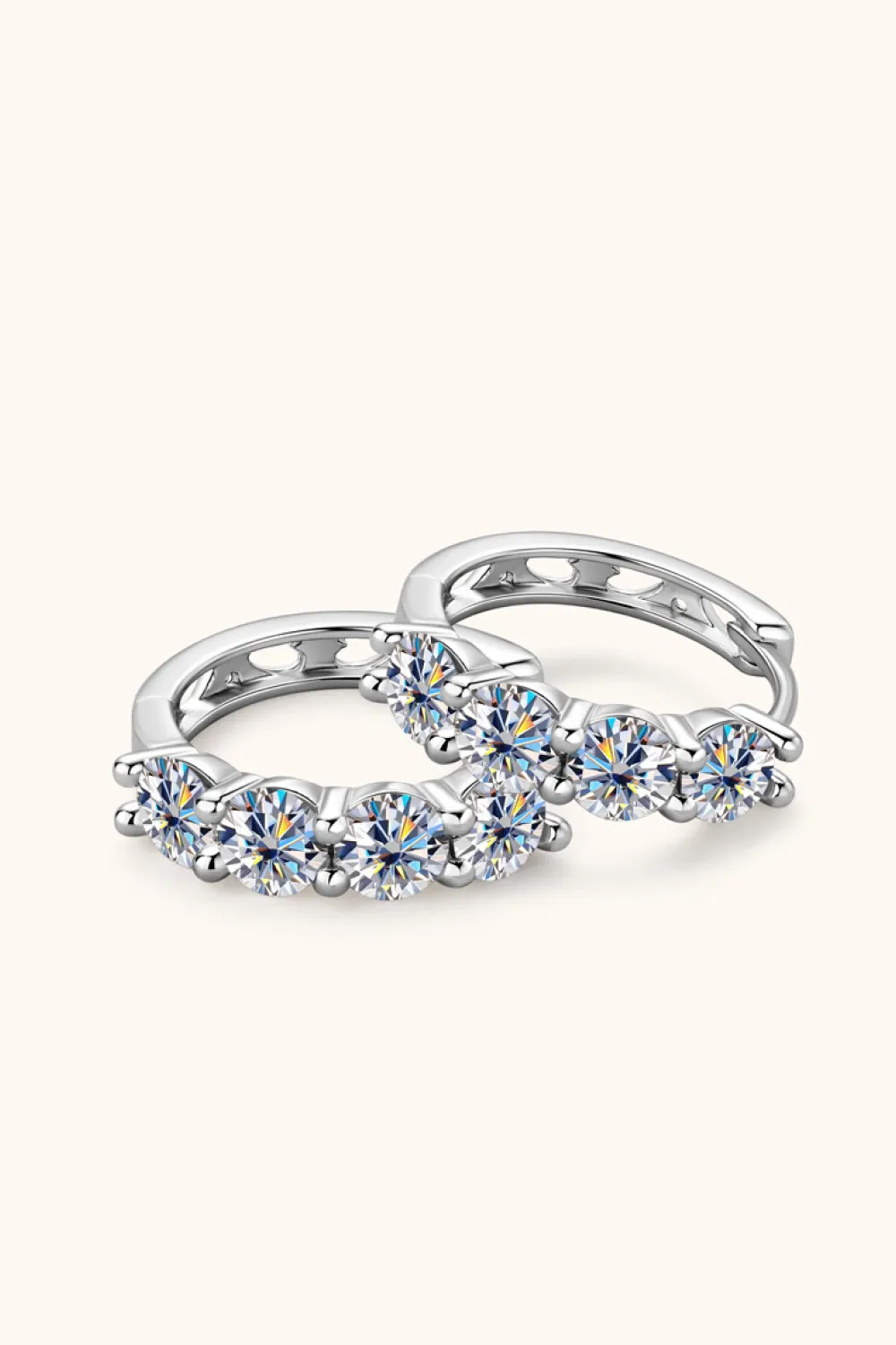 2.4 Carat Moissanite Huggie Earrings, image 4