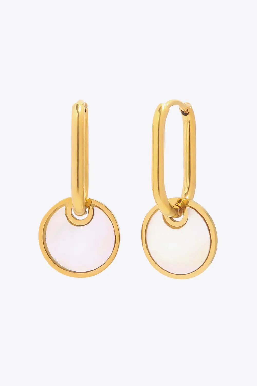 Copper White Mother-Of-Pearl Drop Earrings, image 5