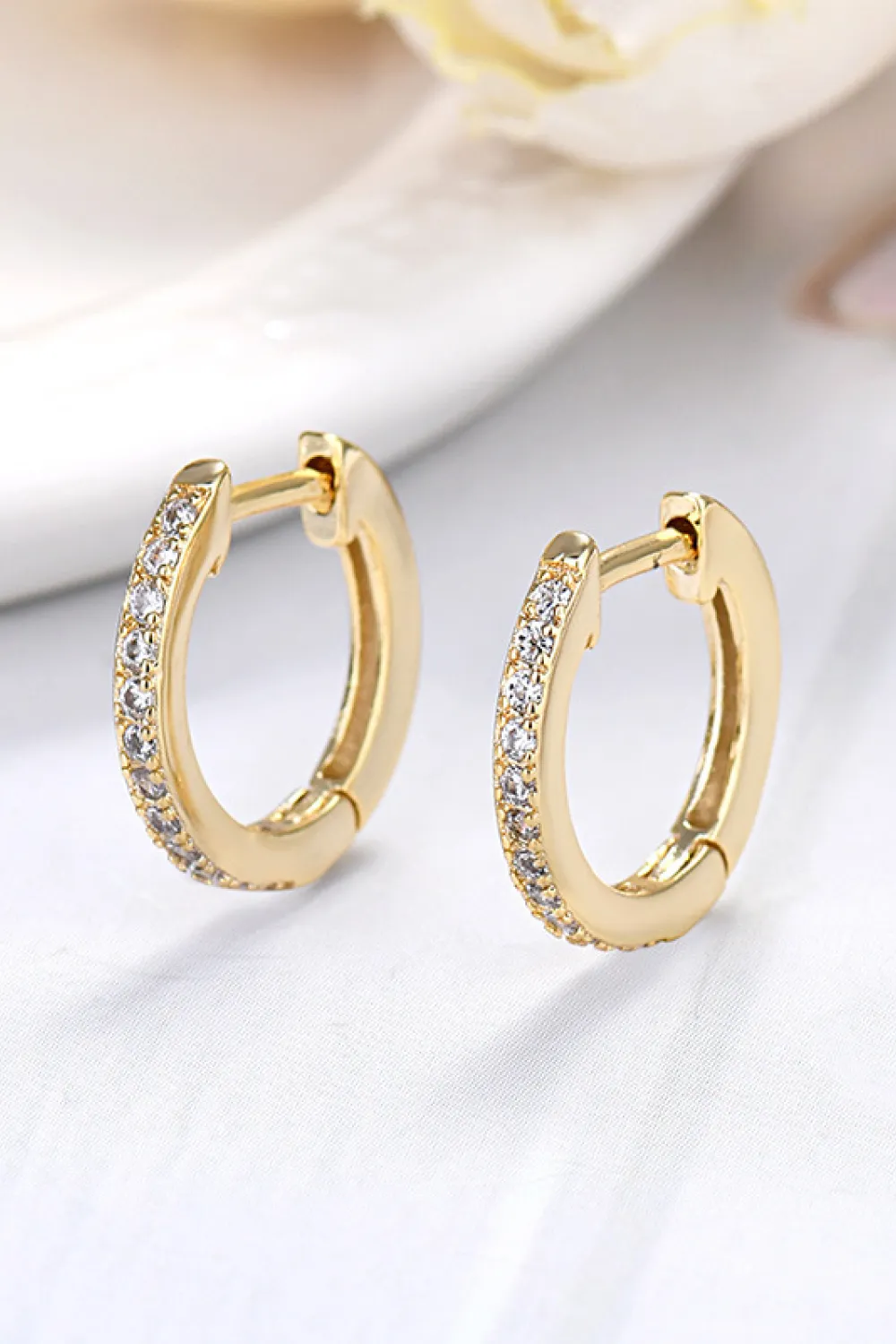 Moissanite 925 Sterling Silver Huggie Earrings, image 3