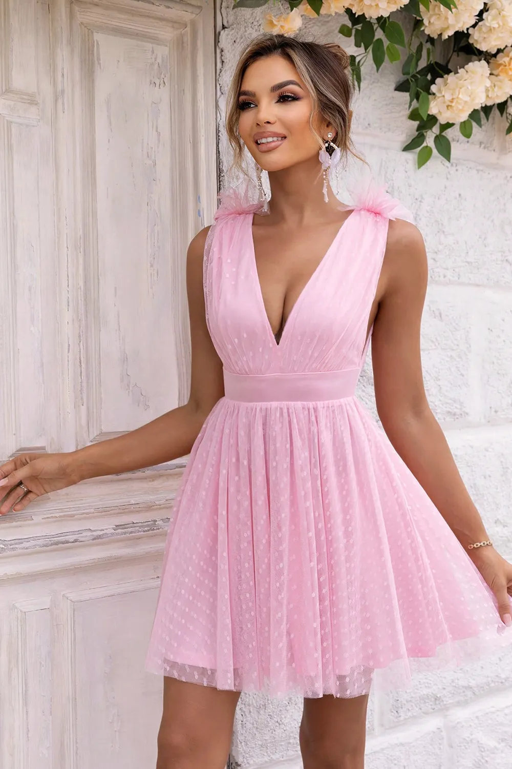 Open Back Sleeveless Mesh Dress, image 10