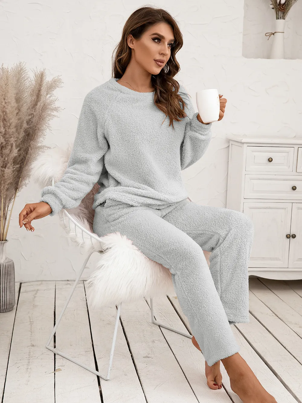 Teddy Long Sleeve Top and Pants Lounge Set, image 27