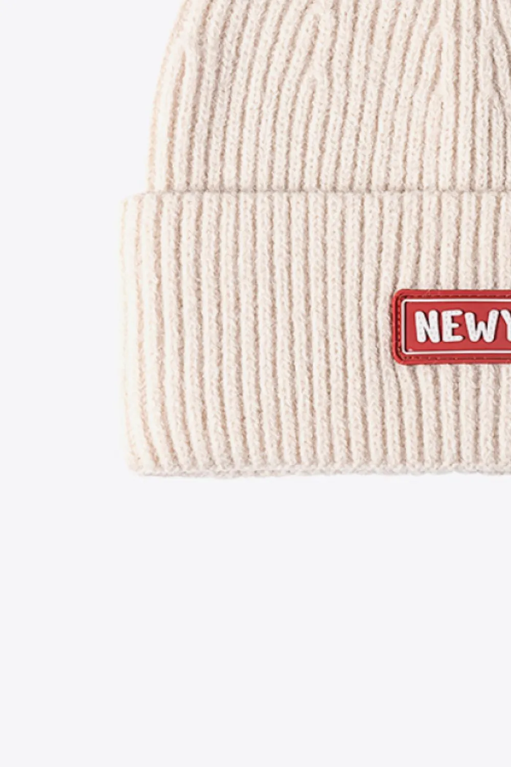 NEWYORK Patch Rib-Knit Cuffed Beanie, image 20