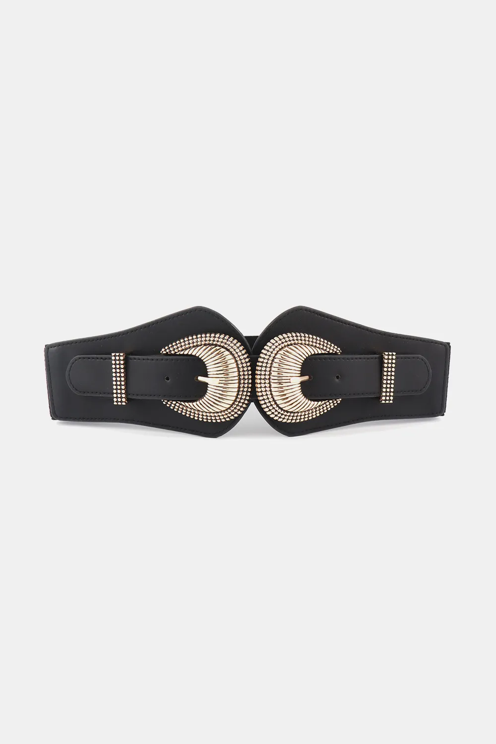 Shell Double Buckle Elastic Wide Belt, image 3