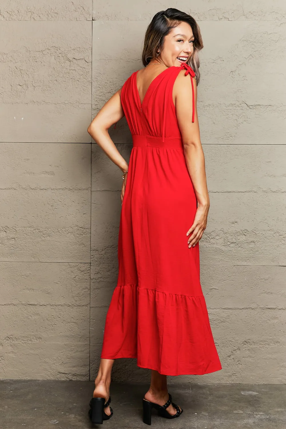 Drawstring V-Neck Sleeveless Dress, image 2