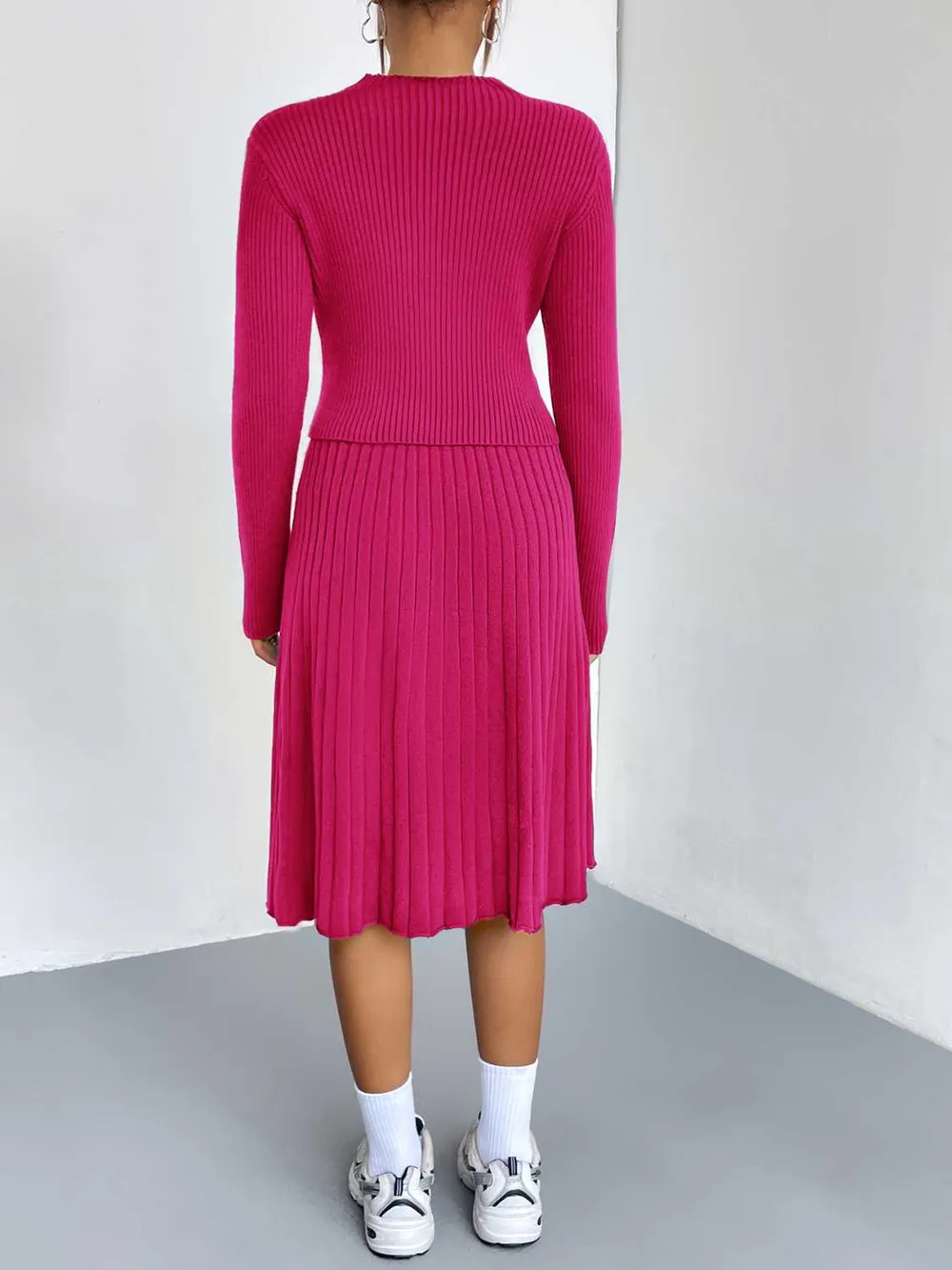 Rib-Knit Sweater and Skirt Set, image 13