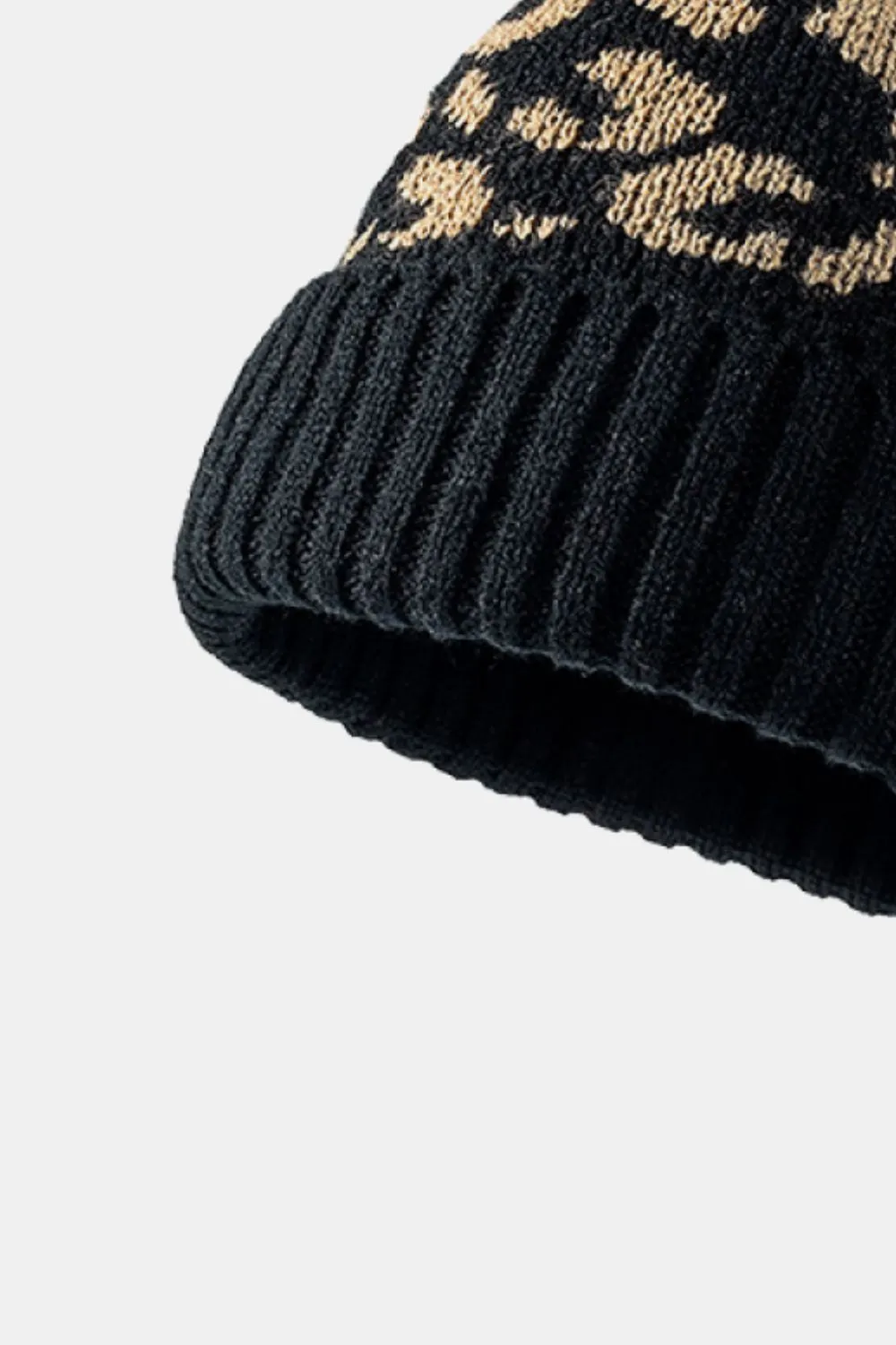 Leopard Pom-Pom Cuffed Beanie, image 10