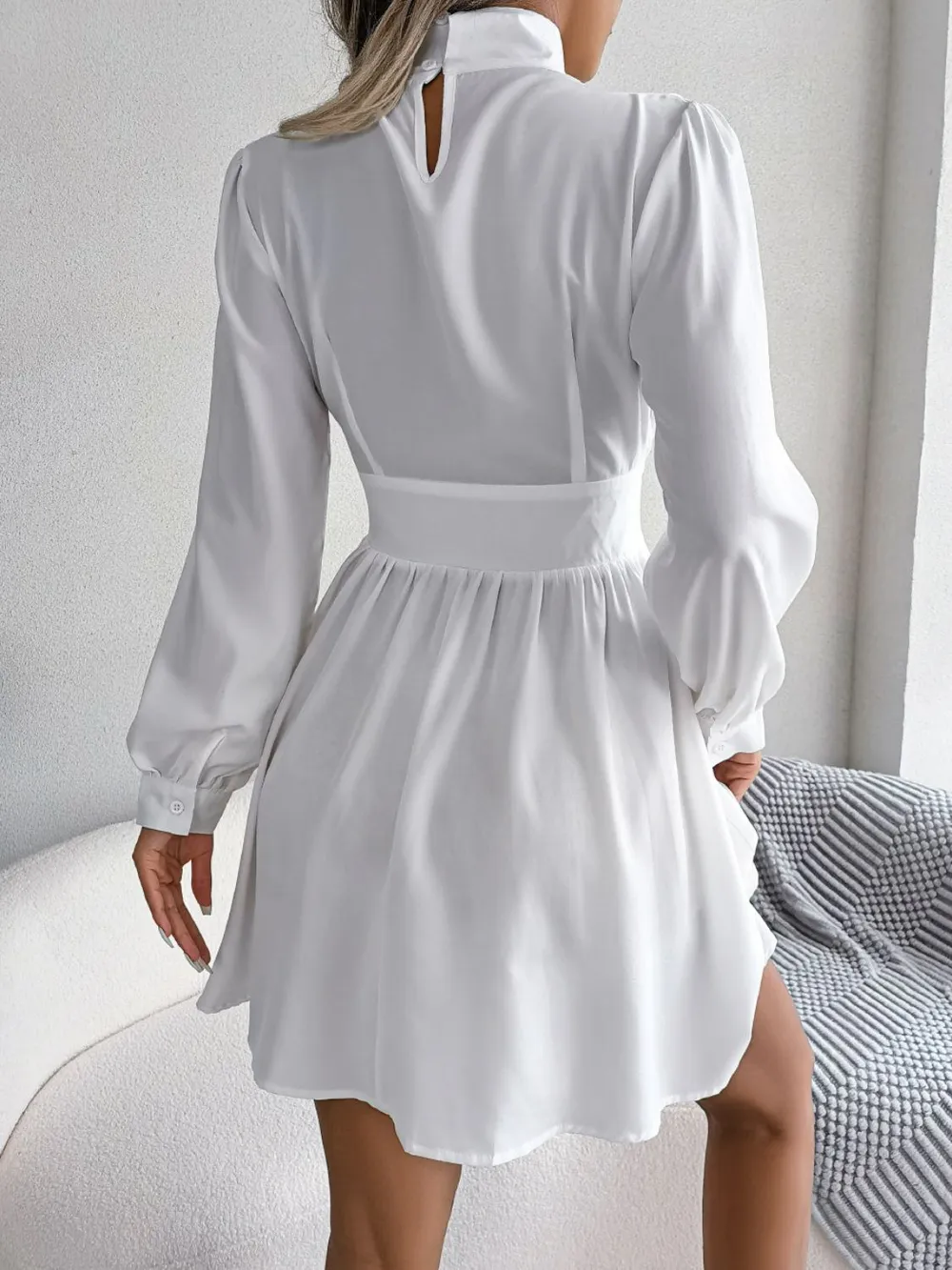 Cutout Turtleneck A-Line Mini Dress, image 9