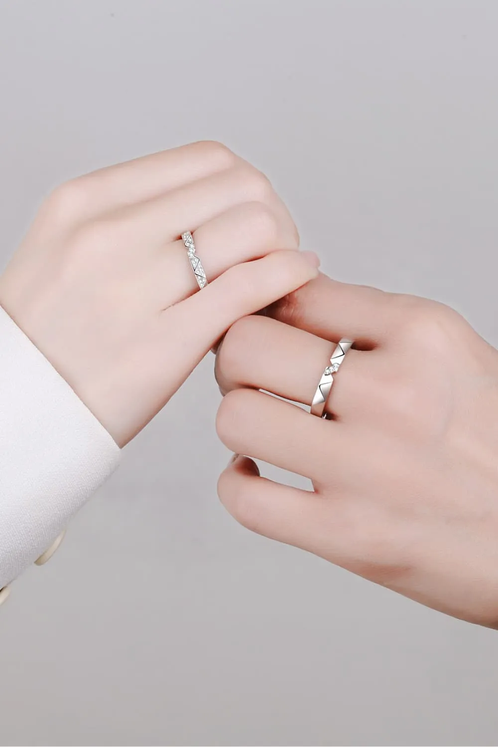 Moissanite Minimalist Rhodium-Plated Ring, image 2