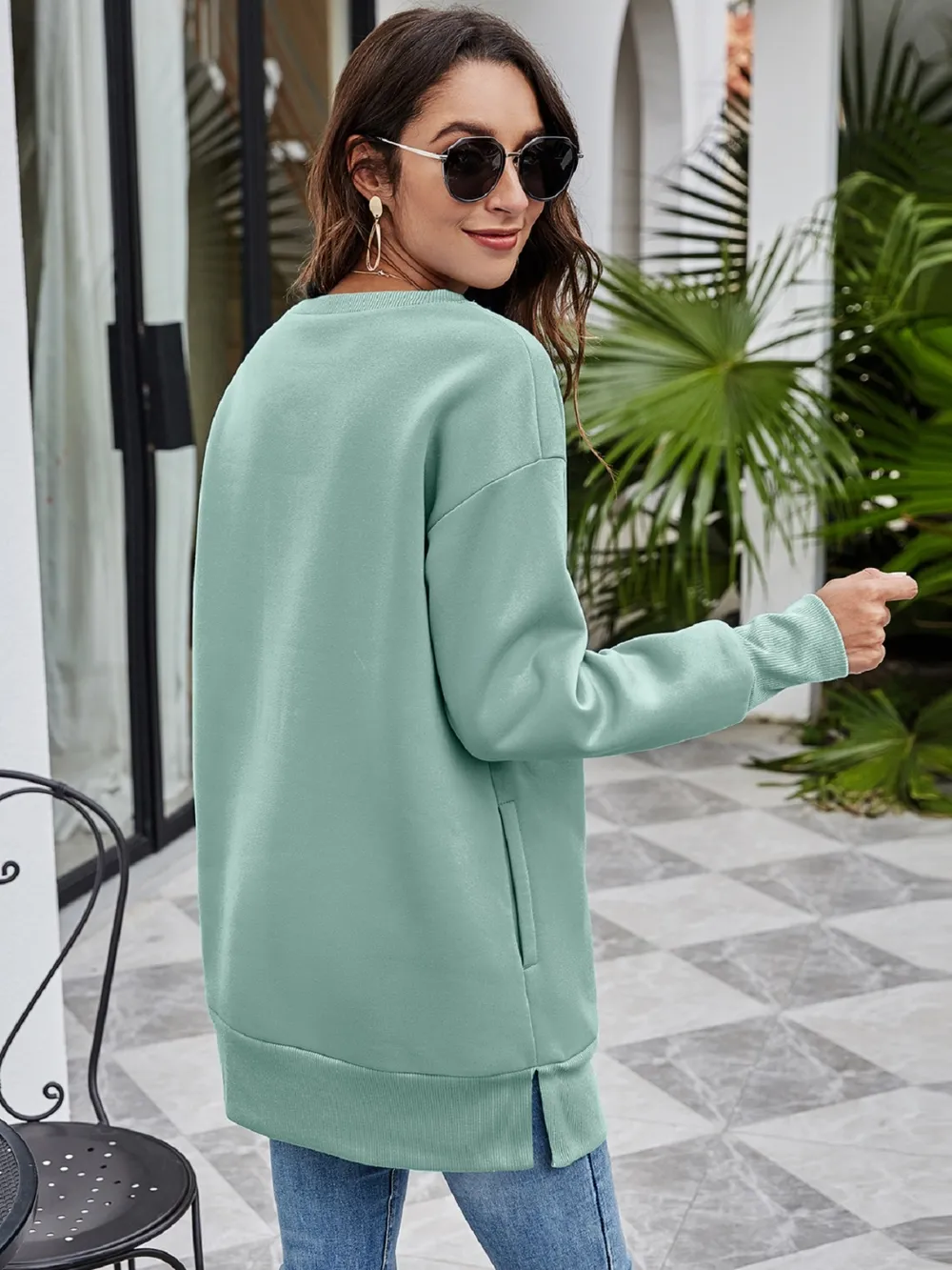 DON'T STOP BELIEVING Graphic Drop Shoulder Sweatshirt, image 3