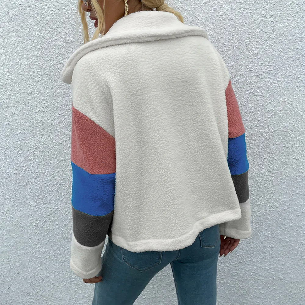 Color Block Button Down Collared Jacket, image 13