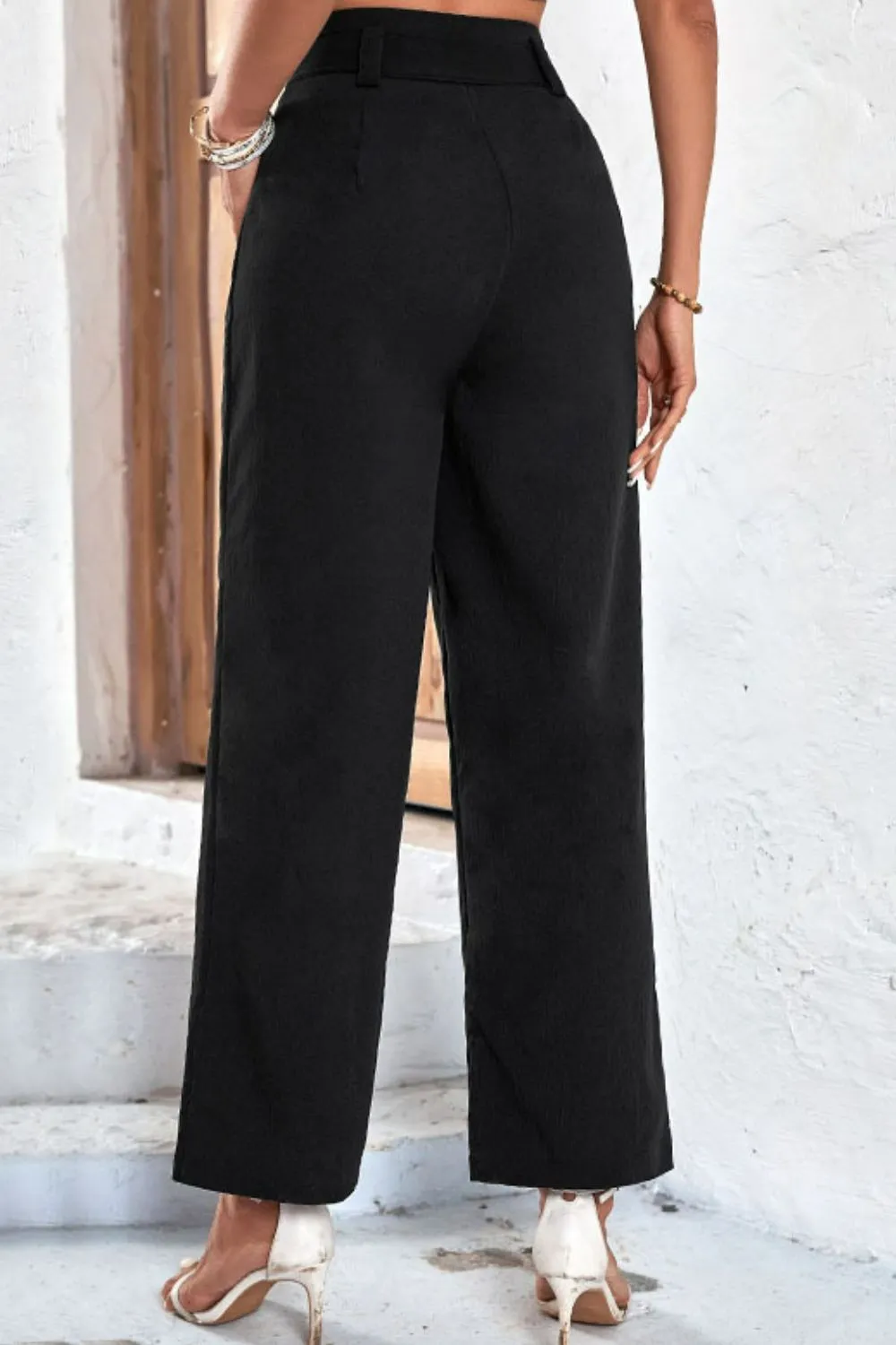 Belted High-Rise Wide Leg Pants, image 5