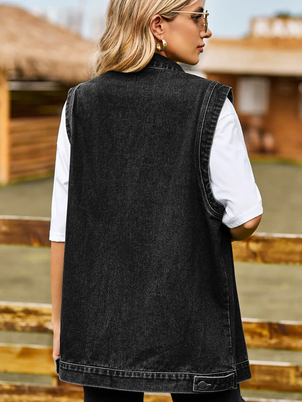 Button Down Denim Vest, image 8