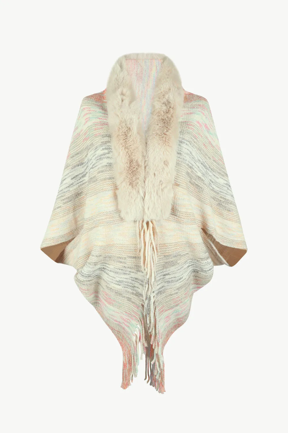 Open Front Fringe Hem Poncho, image 8