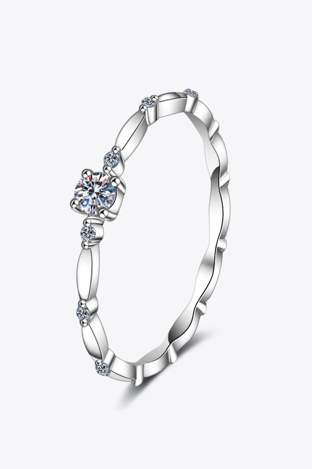 Moissanite 925 Sterling Silver Rhodium-Plated Ring, image 8